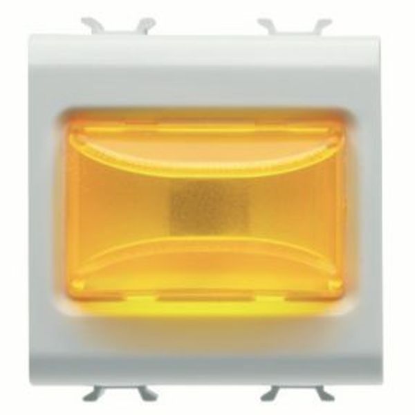 PROTRUDING INDICATOR LAMP - 12V ac/dc / 230V ac 50/60 Hz - AMBER - 2 MODULES - SATIN WHITE - CHORUSMART image 1