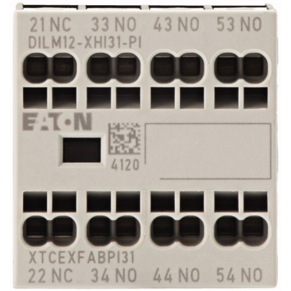 Auxiliary contact module, 4 pole, Ith= 16 A, 3 N/O, 1 NC, Front fixing, Push in terminals, DILA, DILM7 - DILM15 image 1