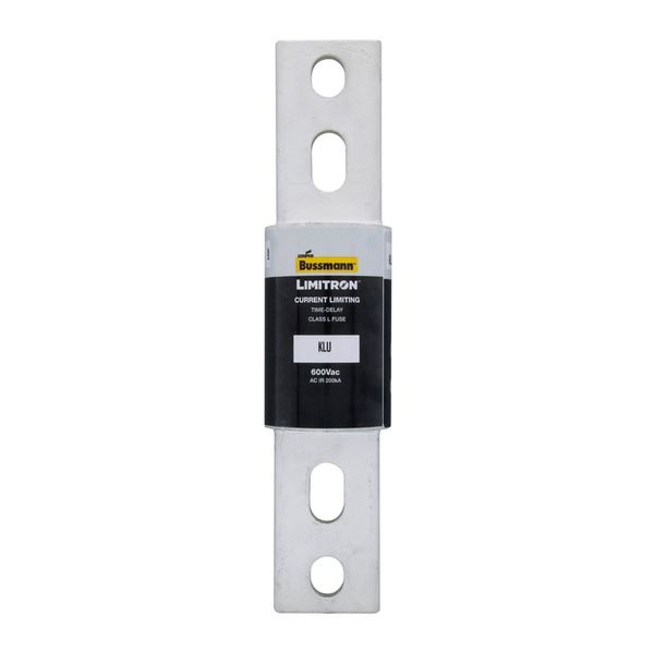 Eaton Bussmann series KLU fuse, 600V, 1200A, 200 kAIC at 600 Vac, Non Indicating, Current-limiting, Time Delay, Bolted blade end X bolted blade end, Class L, Bolt image 1