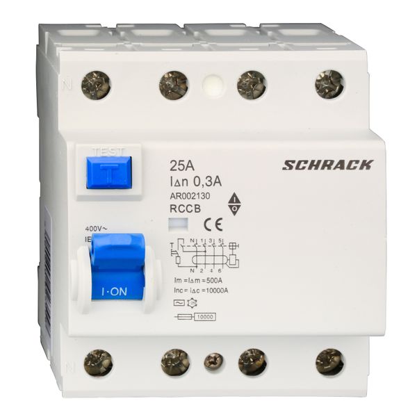 Residual Current Circuit Breaker 10kA, 25A, 4-pole, 300mA image 4