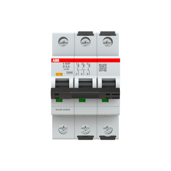S303P-D0.5 Miniature Circuit Breaker - 3P - D - 0.5 A image 1