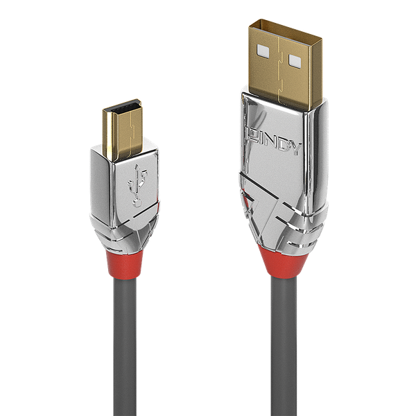 1m USB 2.0 Type A to Mini-B Cable, Cromo Line USB Type A Male to Mini-B Male image 1