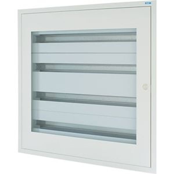 Complete flush-mounted flat distribution board with window, white, 33 SU per row, 4 rows, type C image 3