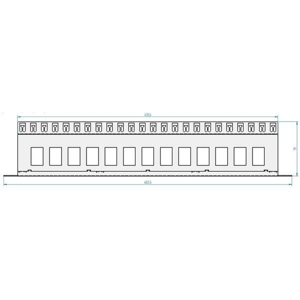 Patchpanel 19" empty for 24 modules (SFA)(SFB), 1U, RAL7035 image 5