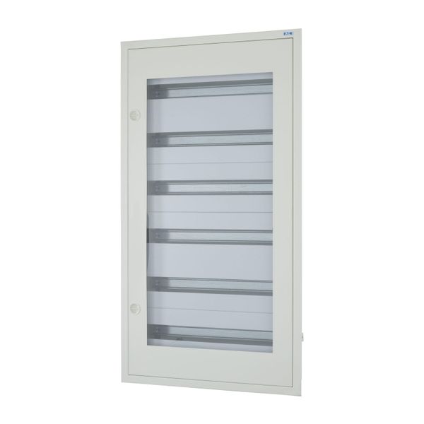Complete flush-mounted flat distribution board with window, white, 24 SU per row, 6 rows, type C image 3