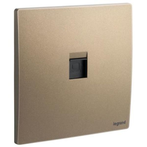 Single RJ45 socket outlet category 5E UTP dark bronze image 1