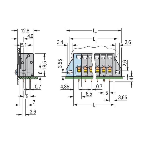 PCB terminal block push-button 2.5 mm² gray image 4