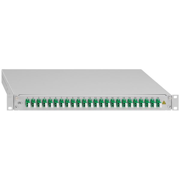 Spleissbox, ausziehbar, 19""/1HE, 24xLC-D OS2 APC grün image 1