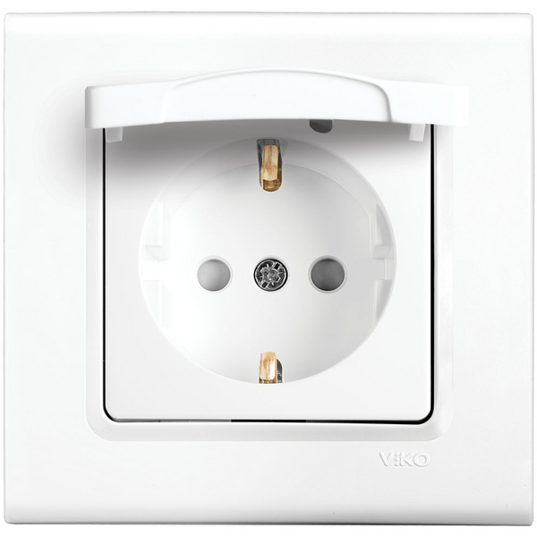Linnera S White Earth Socket CP with Lid image 1