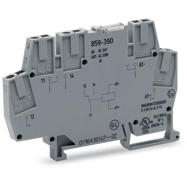 859-390 Relay module; Nominal input voltage: 24 VDC; 1 changeover contact image 7