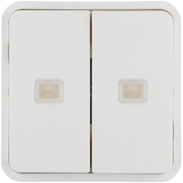 CUBYKO KNX 2 BUTTON PANEL WHITE WITH LED image 1
