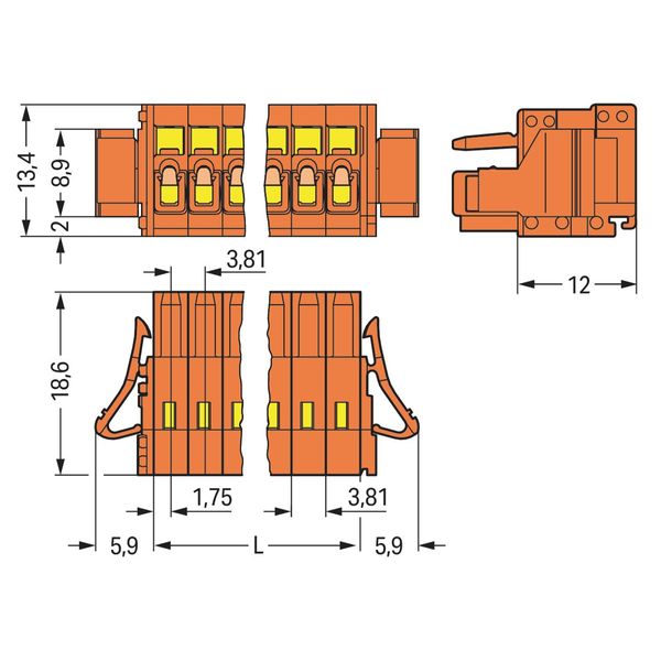 1-conductor female connector CAGE CLAMP® 1.5 mm² orange image 3