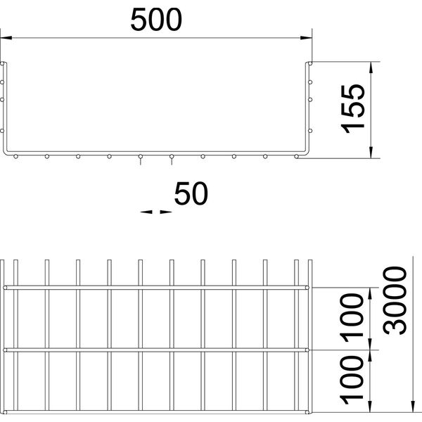 SGR 155 500 G Mesh cable tray SGR  155x500x3000 image 2