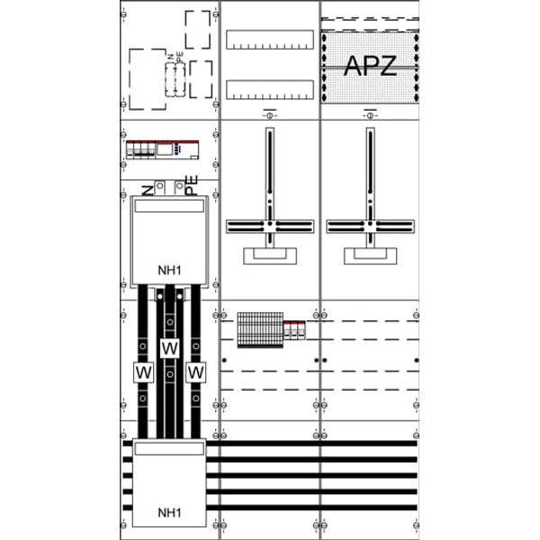 WF39EW11 Measurement and metering transformer board, Field width: 3, Rows: 0, 1350 mm x 750 mm x 160 mm, IP2XC image 5