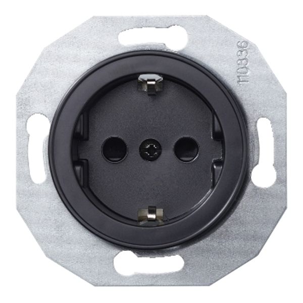 Renova - single socket outlet - 2P + E - 16 A - 250 V - black image 2