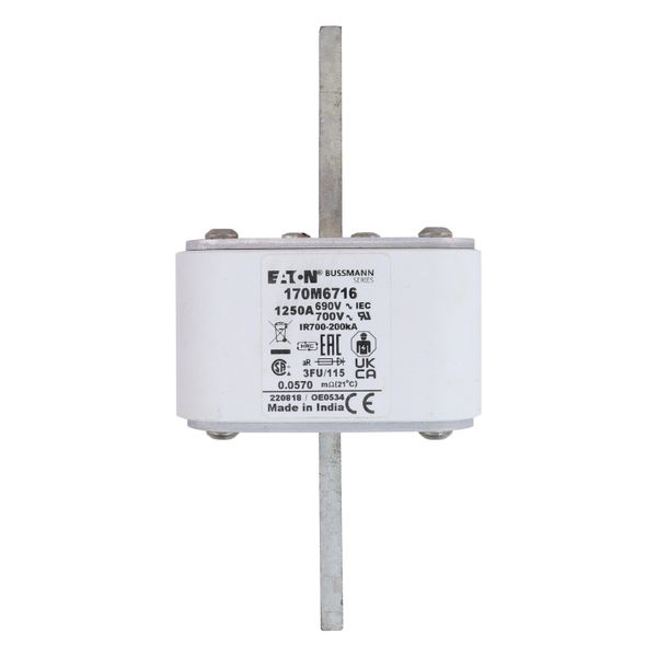 Fuse-link, high speed, 1250 A, AC 690 V, size 3, 67 x 92 x 155 mm, aR, IEC, UL image 17