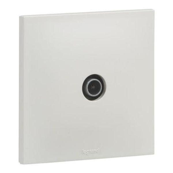 Urbano pass-through TV socket in white finish image 1