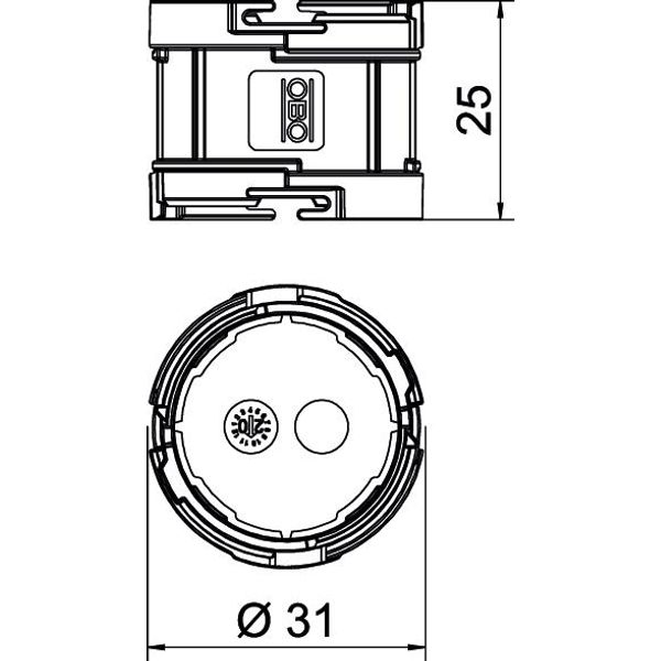 ZU 20-AS UP Distance connector for flush-mounted device box 20mm image 2
