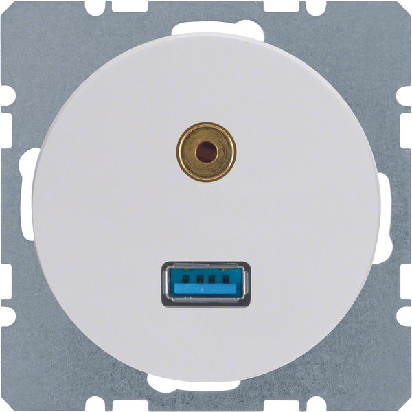 USB/3.5 mm audio soc. out., R.1/R.3, p. white glossy image 1