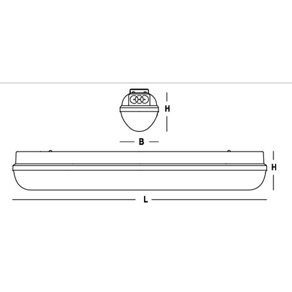 LINDA BASIC LED 2x23W, 4000K, 6685lm, IP65, grey, L=1570mm image 2