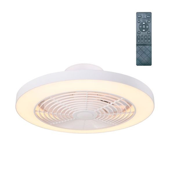 Moli LED Ceiling Flush Fan 35W 3000 Lm CCT+RGB Hidden Blades image 1