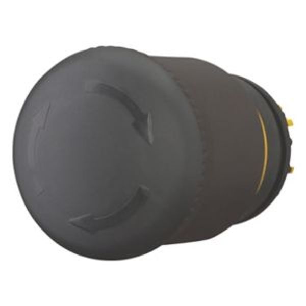 HALT/STOP-Button, RMQ-Titan, Mushroom-shaped, 38 mm, Non-illuminated, Turn-to-release function, Black, yellow, RAL 9005 image 2