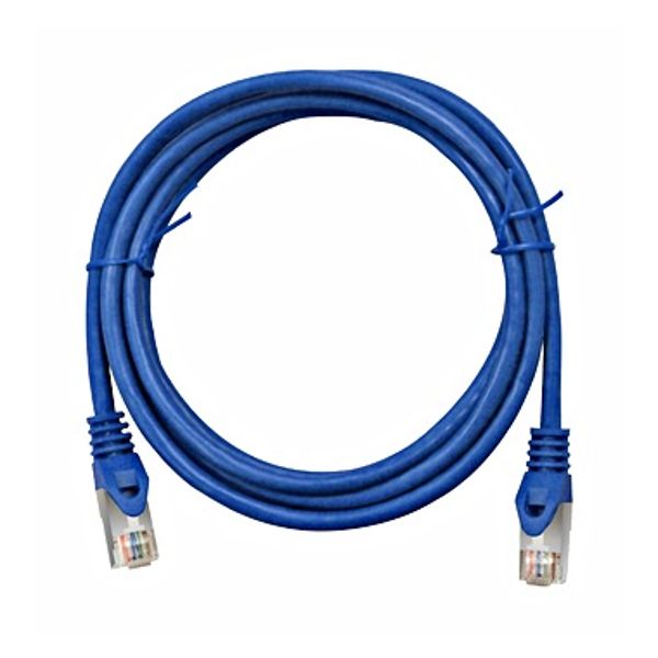 Patchcord RJ45 shielded Cat.6a 10GB, LS0H, blue,  5.0m image 1