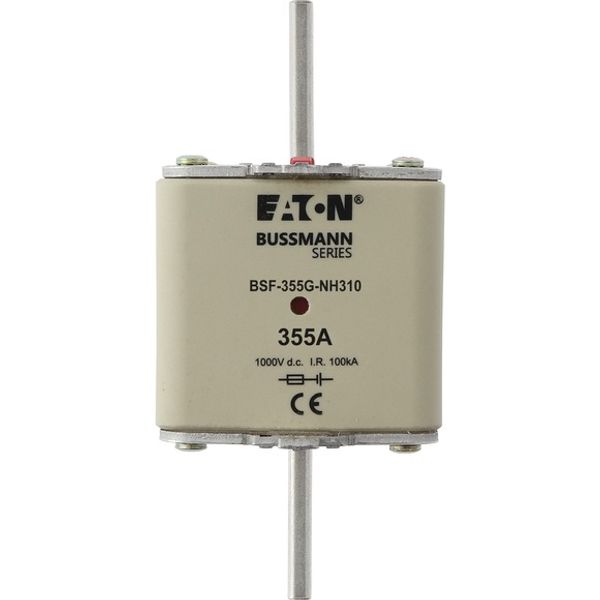 Fuse-link, high speed, 355 A, DC 1000 V, NH3, 71 x 76 x 150 mm, gBat, IEC, blade connection image 1