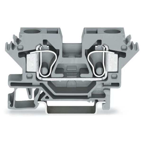 2-conductor through terminal block 10 mm² lateral marker slots blue image 2