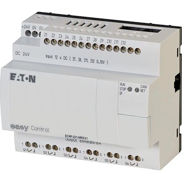 Compact PLC, 24 V DC, 12DI(of 4AI), 6 DO(R), CAN image 1