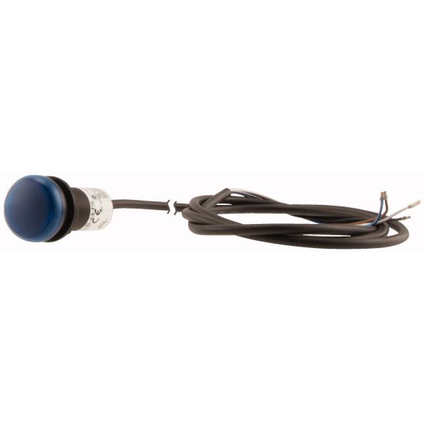 Indicator light, Flat, Cable (black) with non-terminated end, 4 pole, 1 m, Lens Blue, LED Blue, 24 V AC/DC image 3