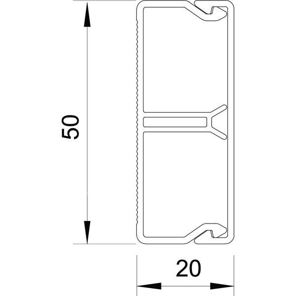 WDK-N20050RW Wall trunking system with nail strip/base perfor. 20x50x2000 image 2