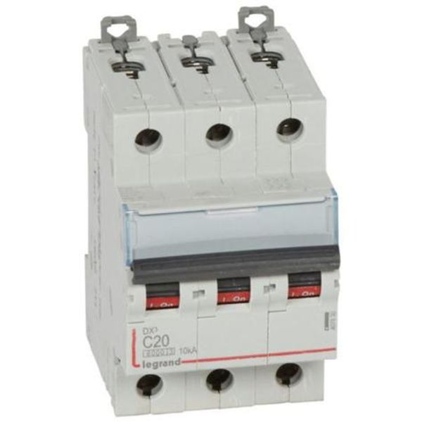 DX³6000 10kA high inlet and low outlet screw circuit breaker 3P 400V~ - 20A - curve C - for traditional HX³ comb image 1