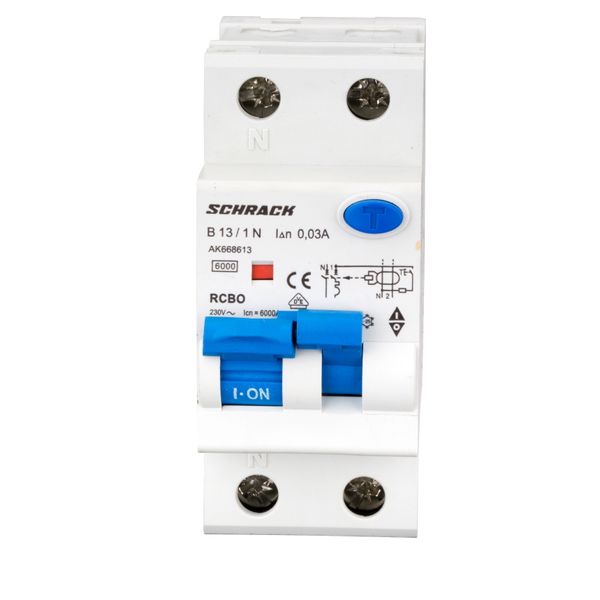 Combined MCB/RCD (RCBO) 1+N, AMPARO 6kA, B 13A, 30mA, Typ A image 2