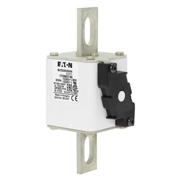 Fuse-link, high speed, 630 A, AC 1250 V, size 2, 61 x 77 x 160 mm, aR, IEC, UL, single indicator image 12