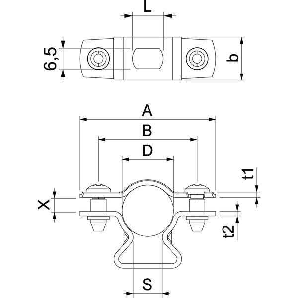 ASL 733 17 A2 Distance saddle with slot 14-17mm image 2