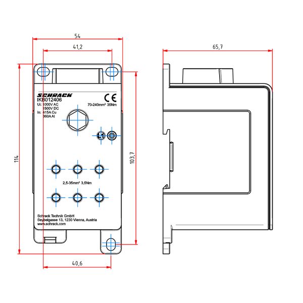 AL - Main branch terminal, 1-pole,415A, 1x240mmý,6x35mmý image 13