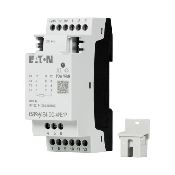 I/O expansion for easyE4 with temperature detection Pt100, Pt1000 or Ni1000, 24 VDC, analog inputs: 4, push-in image 8