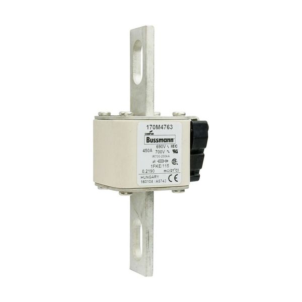 Fuse-link, high speed, 450 A, AC 690 V, size 1, 53 x 69 x 136 mm, aR, IEC, UL, single indicator image 8