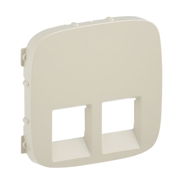 Cover plate Valena Allure - double RJ 45/RJ 11 socket - ivory image 1