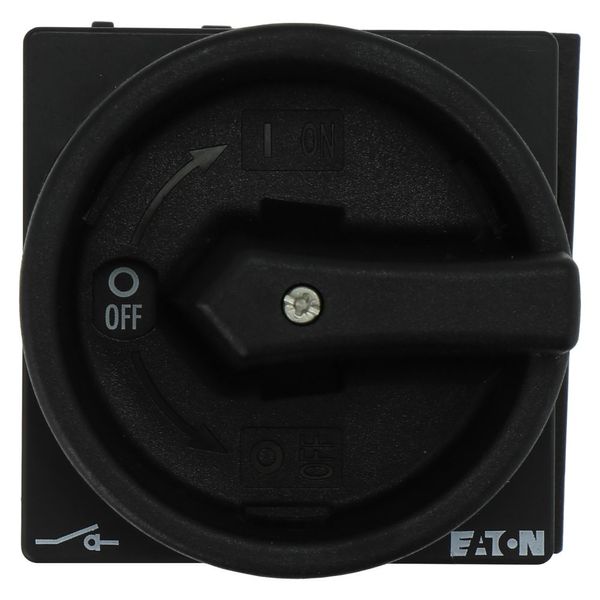 Main switch, P1, 40 A, rear mounting, 3 pole, 1 N/O, 1 N/C, STOP function, With black rotary handle and locking ring, Lockable in the 0 (Off) position image 11