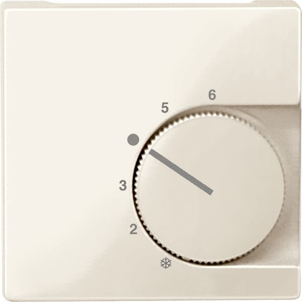 Cen.pl. f. room temp. ctrl insert w. two way contact, white, glossy, System M image 1