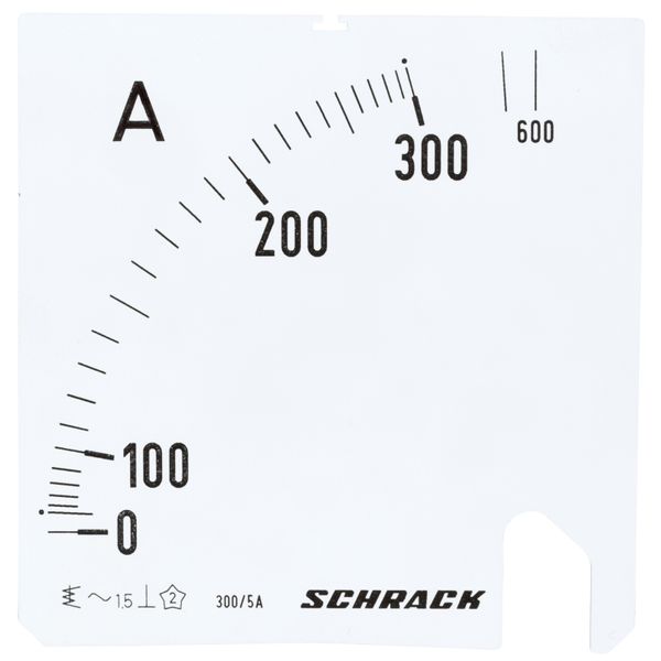 Scale Plate, 96x96mm, 300/600/5A AC image 1