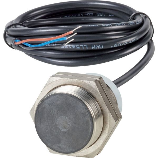 Proximity switch, E57P Performance Short Body Serie, 1 N/O, 3-wire, 10 – 48 V DC, M30 x 1.5 mm, Sn= 10 mm, Flush, NPN, Stainless steel, 2 m connection image 2