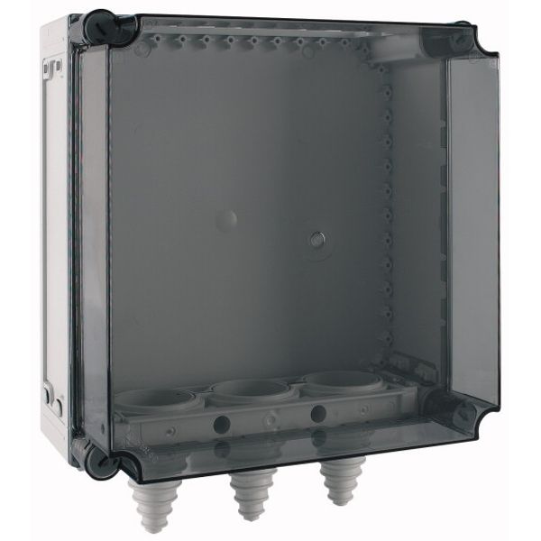 Panel enclosure, with gland plate and cable glands, HxWxD=375x375x225mm image 2