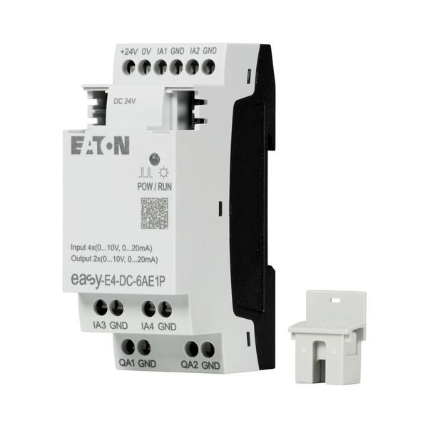 I/O expansion, For use with easyE4, 24 V DC, Inputs expansion (number) analog: 4, Outputs expansion (number) analog: 2, Push-In image 7