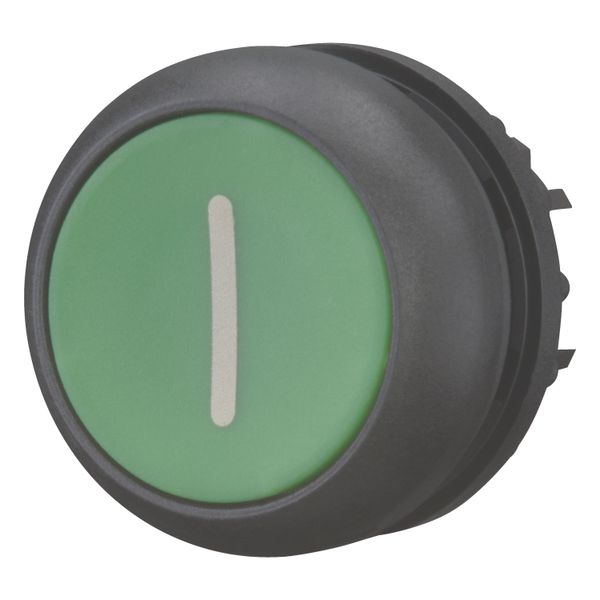 Pushbutton, RMQ-Titan, Flat, maintained, green, inscribed, Bezel: black image 2