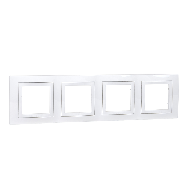 Unica Basic - cover frame - 4 gangs, H71 - white/white image 4