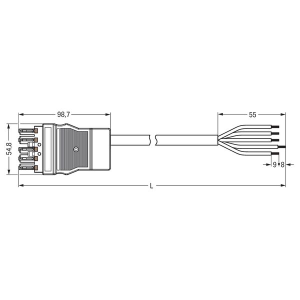 pre-assembled connecting cable Eca Socket/open-ended black image 6