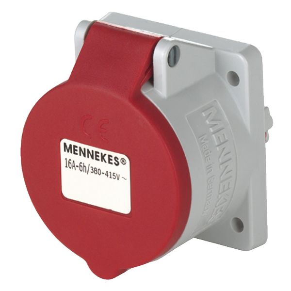 Mennekes Panel mounted recept., 32A7p6h400V, IP44 2584 image 1